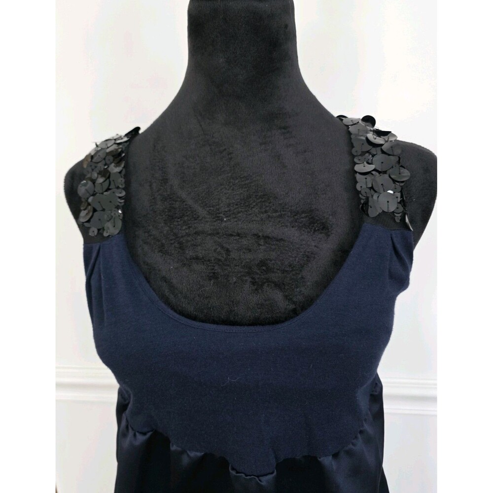 Simply Vera Vera Wang Dress Womens Small Sheer Sleeveless Beaded Overlay Art Dec